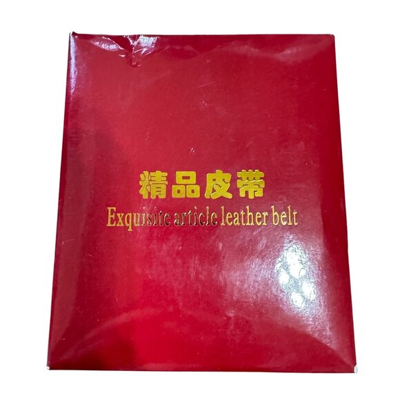 NWB NEW CROCODILE BLACK LEATHER BELT WITH BUCKLE SIZE 46"TEXTURED WITH BOX - Picture 6 of 6